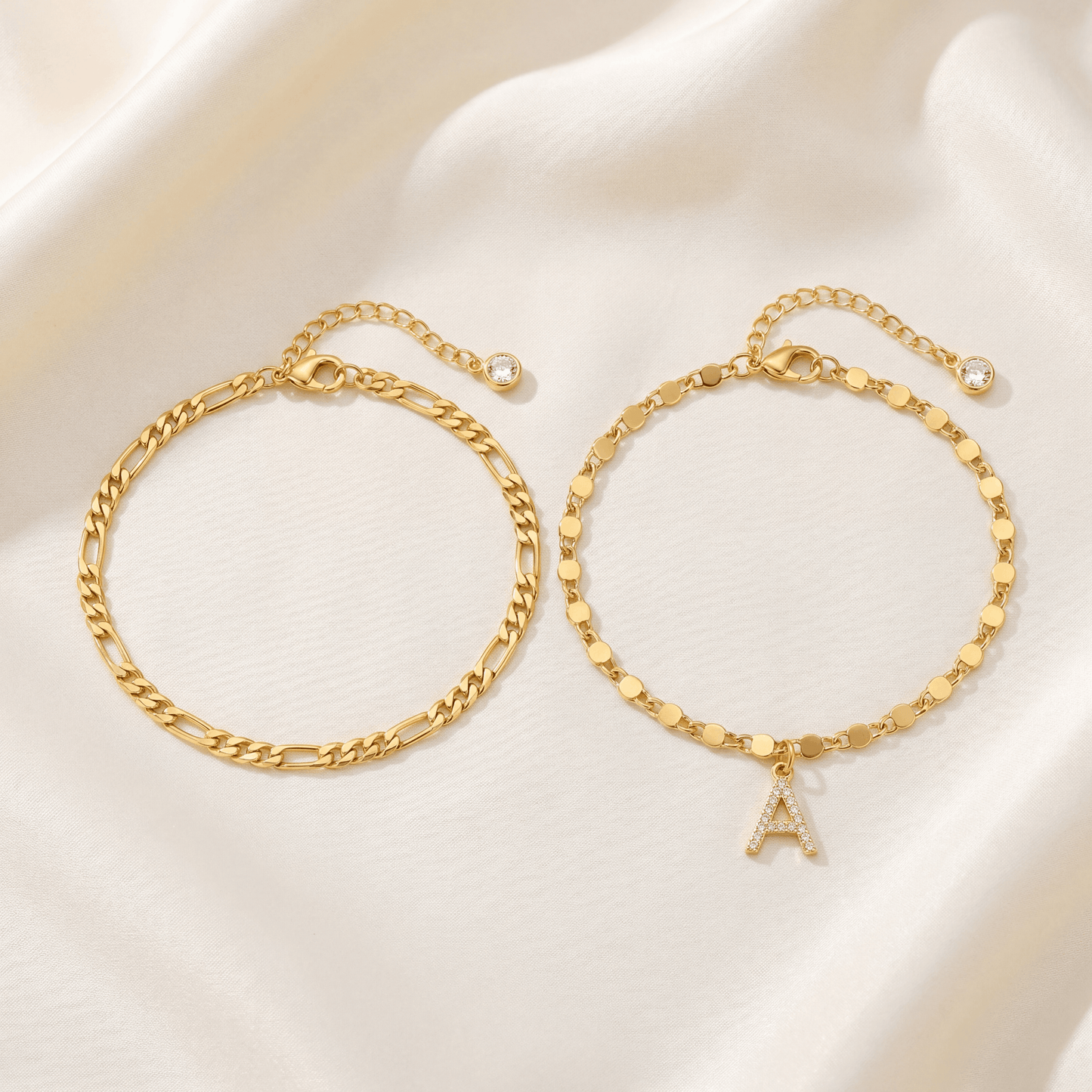 Riviena Initial Anklet Set