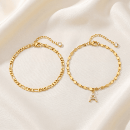 Riviena Initial Anklet Set