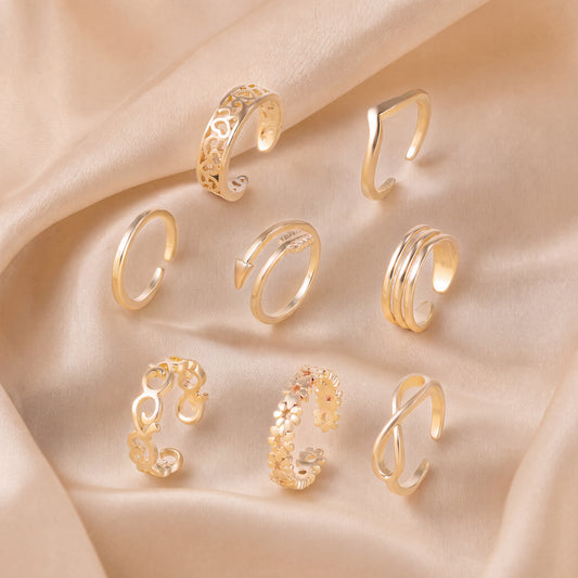 Riviena 8PC Toe Ring Set